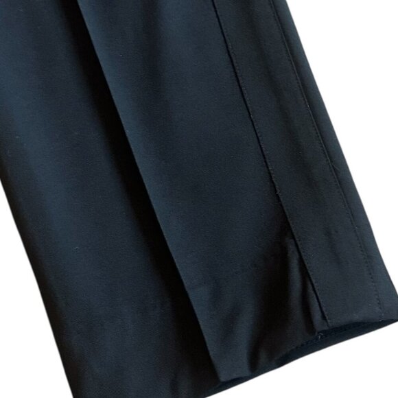 Vince. Black Cropped Length Trousers Pants Slacks Pleated Stripe Size 12 Women's - Picture 7 of 10